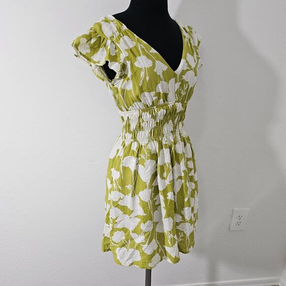 Blu pepper Women's Smocked Waist Floral Mini Dress sz S - Picture 5 of 9